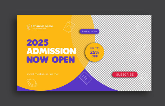 Kids School Education Admission Youtube Thumbnail Template