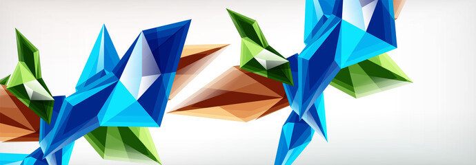 Vector 3d triangles and pyramids abstract background for business or technology presentations, internet posters or web brochure covers