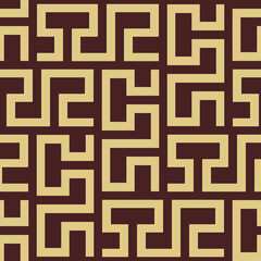 Seamless background for your designs. Modern brown and golden rnament. Geometric abstract pattern