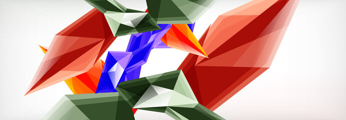 Vector 3d triangles and pyramids abstract background for business or technology presentations, internet posters or web brochure covers