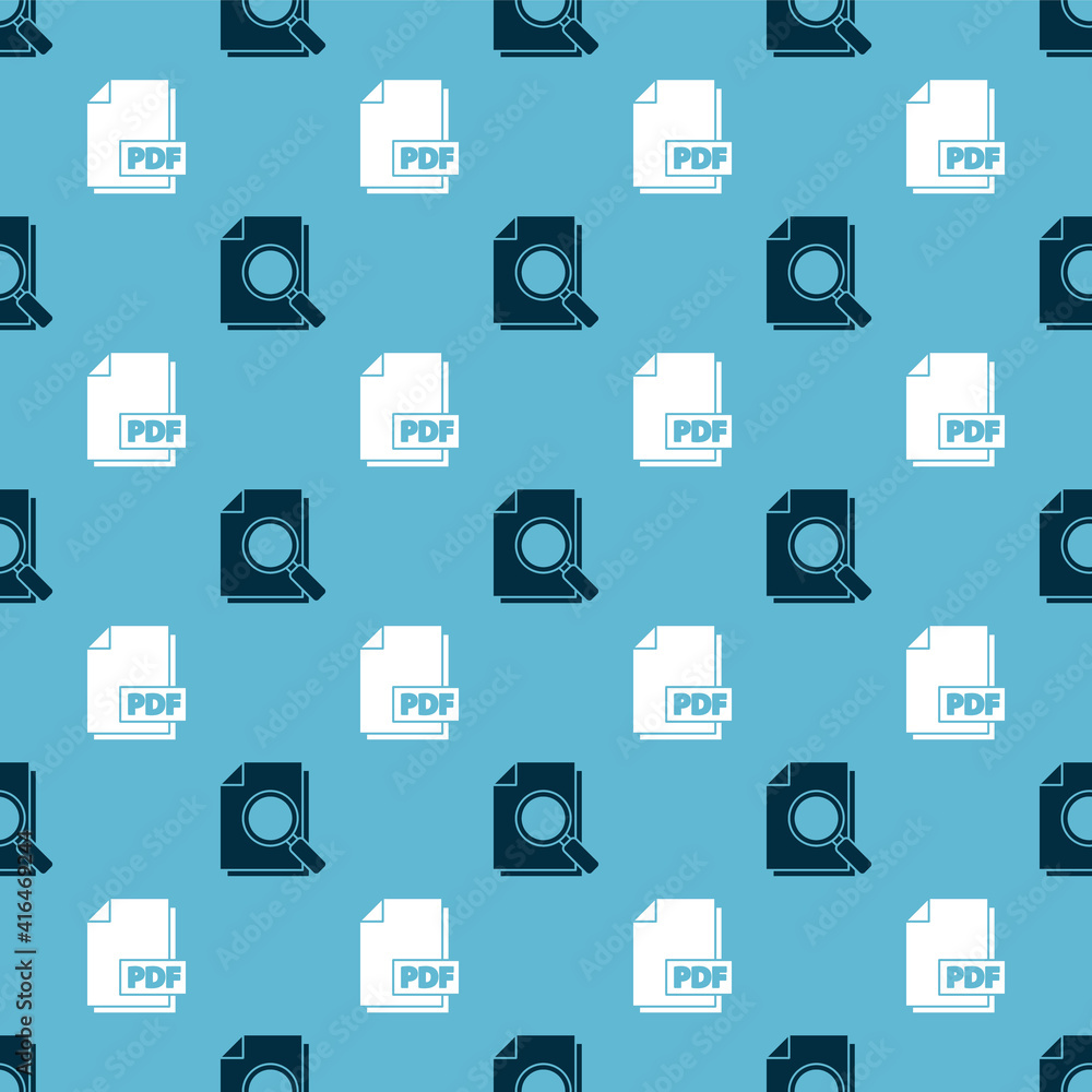 Poster set document with search and pdf file document on seamless pattern. vector.