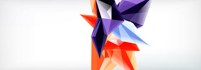 Vector 3d triangles and pyramids abstract background for business or technology presentations, internet posters or web brochure covers