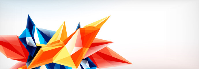 Vector 3d triangles and pyramids abstract background for business or technology presentations, internet posters or web brochure covers