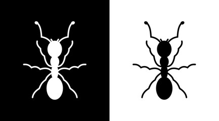 a shadow of an ant on a black and white background