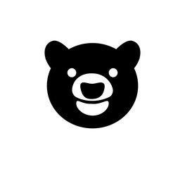 a pictogram or icon bear with black colour to stay alive in the forest