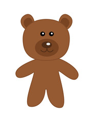 a cute little brown teddy bear standing up for adoption