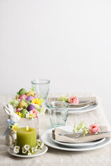 Fototapeta na wymiar Easter table setting