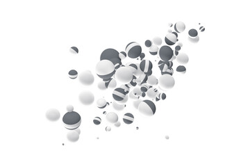 Ensemble de boules en 3D sur un fond blanc