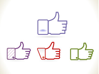 Set of Variants Like Symbols for Design. Stylized human hand with thumb up. Jpeg Illustration