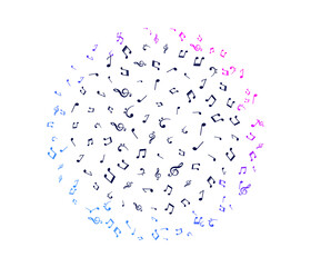 Multicolor musical wallpaper vector icon.  Editable stroke. Symbol in Line Art Style for Design, Presentation, Website or Apps Elements, Logo. Pixel vector graphics - Vector