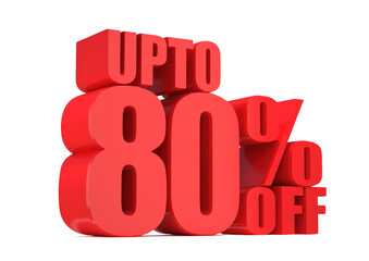 80 Percent off 3d Sign on White Background, Special Offer 80% Discount Tag, Sale Up to 80 Percent Off,big offer, Sale, Special Offer Label, Sticker, Tag, Banner, Advertising, offer Icon