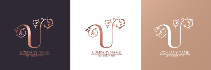 Premium Vector U logo. Monnogram, lettering. Personal logo or sign for branding an elite company.