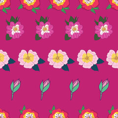 Wild roses repeat pattern design-07