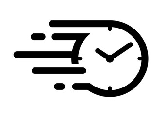 速い時間のアイコン　スピードある時間の流れのアイコン