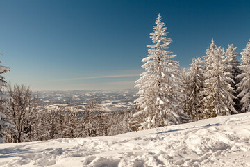 A snow covered landscape Czech Republic - Pustevny, Beskydy, Radegast, Radhost