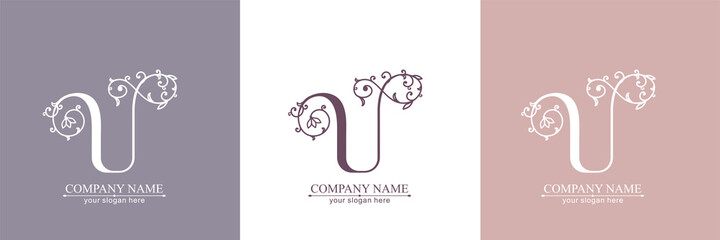 Premium Vector U logo. Monnogram, lettering. Personal logo or sign for branding an elite company.