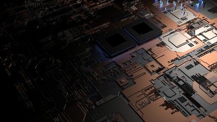 Fototapeta premium abstract background on a computer theme. 3d render on artificial intelligence