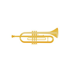 Fototapeta premium A musical instrument is a trumpet. Color illustration on a white background..