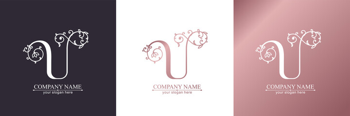Premium Vector U logo. Monnogram, lettering. Personal logo or sign for branding an elite company.