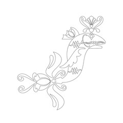 Fish Matsya is the first avatar of the god Vishnu. The concept of personification of the stages of development of the Universe from the lowest to the highest forms. Anti-stress coloring pages..