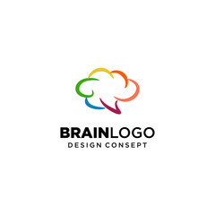 Brain Logo vector template. Design Inspiration. Think idea concept.Brain storm power thinking braian Logotype icon