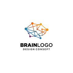 Fototapeta premium Brain Logo vector template. Design Inspiration. Think idea concept.Brain storm power thinking braian Logotype icon