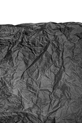 Close up texture of crumpled paper on white background