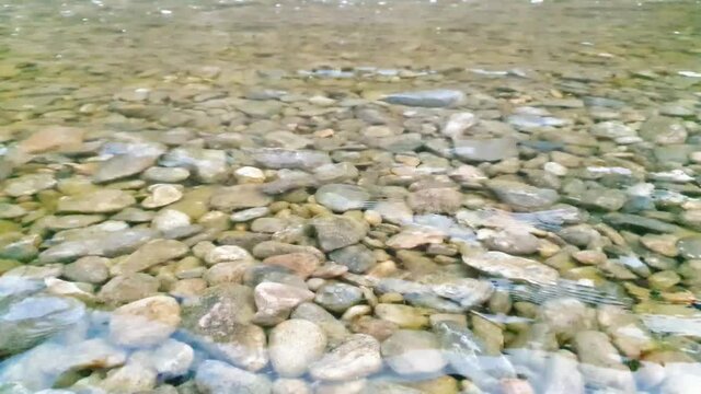 흐르는 강물속 자갈(Pebbles in a flowing rive)