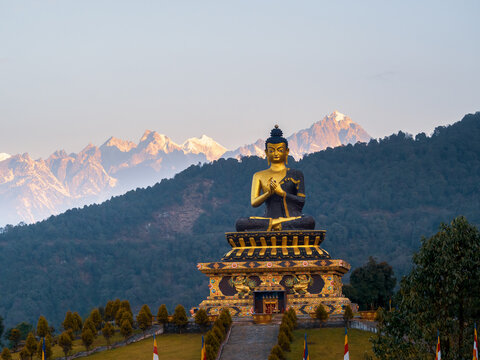 buddhist stupa in Ravangla in the himalayan state of Sikkim, India