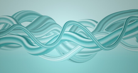 Geschwungene futuristische Ketten in verschiedenen Schattierungen - gl&auml;nzendes abstraktes Design 