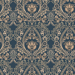 Vector Baroque floral pattern. classic floral ornament. vintage texture for wallpapers, textile, fabric