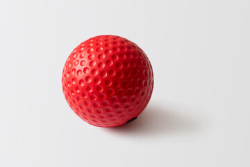 Red rubber ball, for kick training