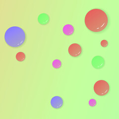 abstract vector green background with cartoon bubbles