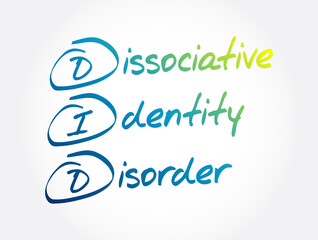 DID - Dissociative Identity Disorder acronym, medical concept background