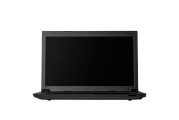 open black laptop, screen front
