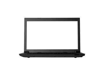 open black laptop, screen front