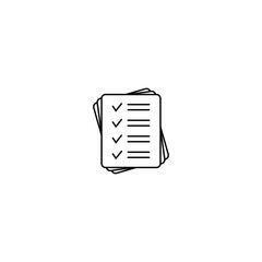 Checklist vector icon. Black illustration isolated on white background for graphic and web design.