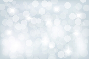 Vector silver abstract bokeh snowfall.