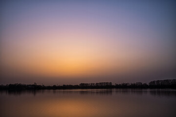 sunset over the lake