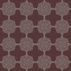 Seamless pattern. Mandala art illustration ornament. Vector hand drawn, line art. In the style of a lace pattern. For paper, wallpaper, fabric