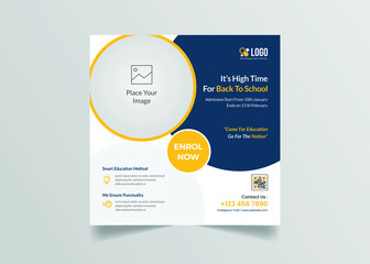 Back to school social media post template