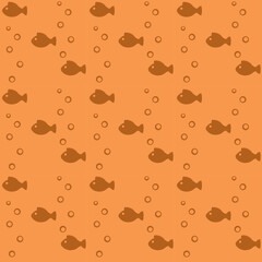 Fototapeta na wymiar seamless pattern for designer, background, wallpaper for textiles, two-color motif with fish