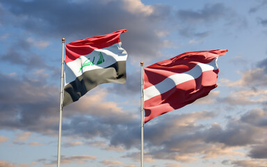 Flags of Iraq and Latvia.