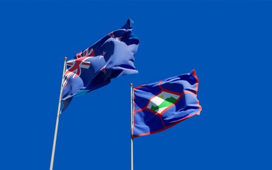 Flags of Sint Eustatius and New Zealand.