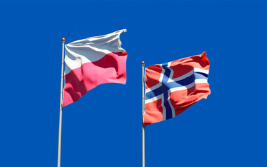 Flags of Poland and Norway.