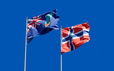 Flags of Montserrat and Norway.