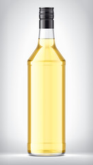 Transparent Glass Bottle on background. 
