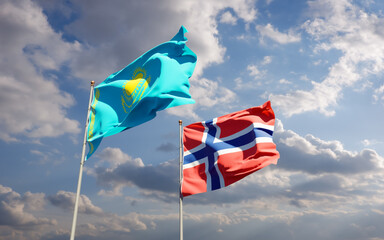 Flags of Kazakhstan and Norway.