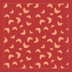 Tasty seamless pattern with croissants. Pastel pallete. Packaging, wallpaper and background, cover