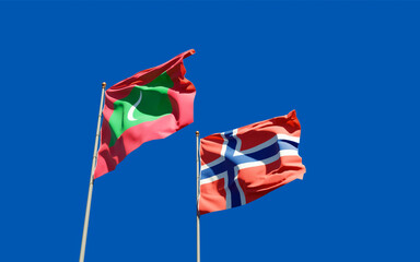 Flags of Maldives and Norway.